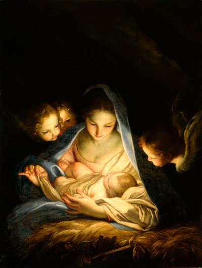 De Heilige Nacht (De Geboorte) door Carlo Maratta